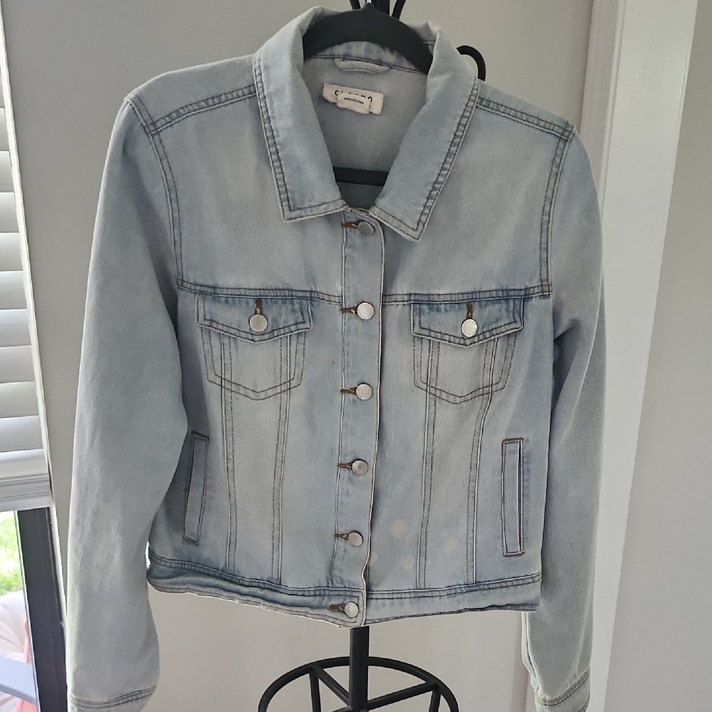 Ci Sono Blue Cropped Jean Jacket Vintage Style